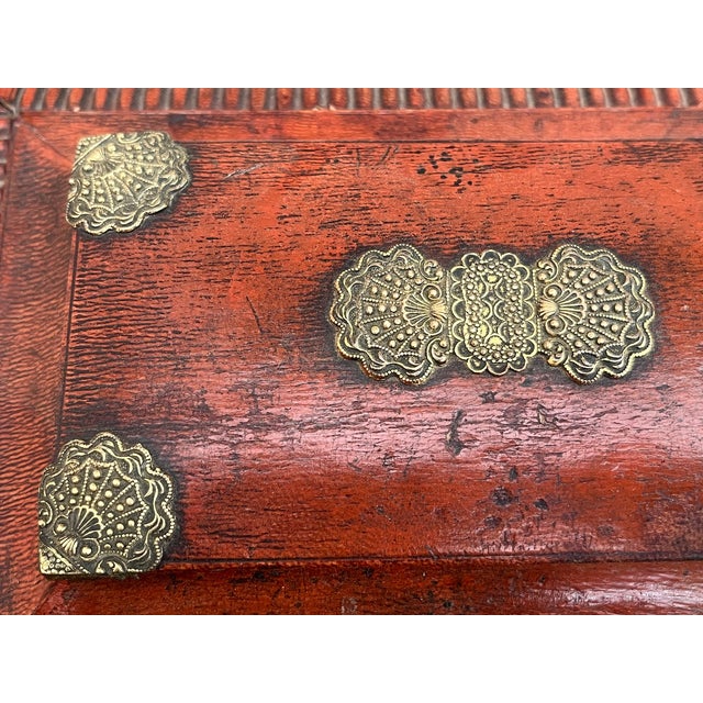 English Regency Period Leather Jewelry Box For Sale - Image 14 of 15