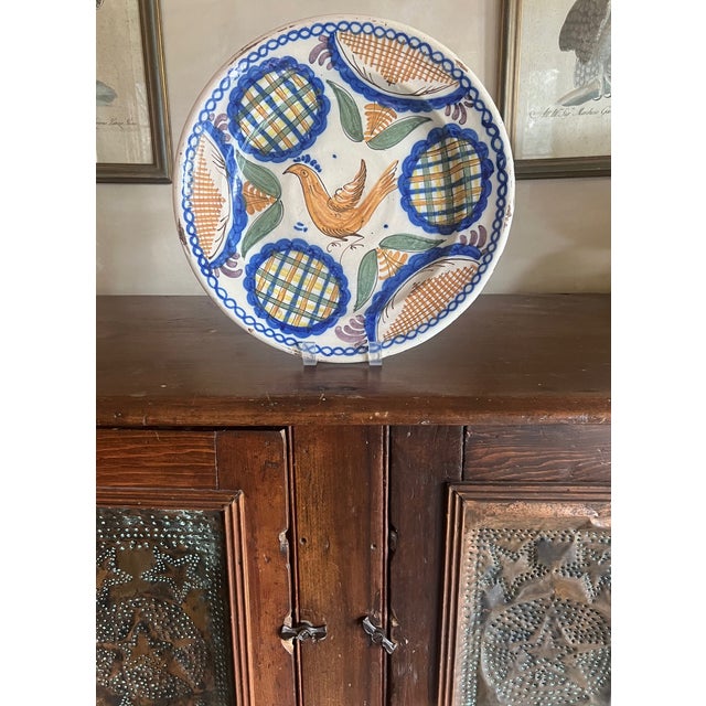 French Large Spanish Faience Hand Painted Bowl For Sale - Image 3 of 11