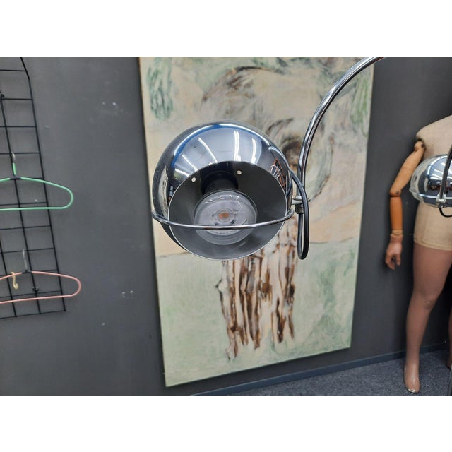Silver Space Age Chrome 3-Armed Floor Lamp from Gepo, Amsterdam, 1970s For Sale - Image 8 of 11