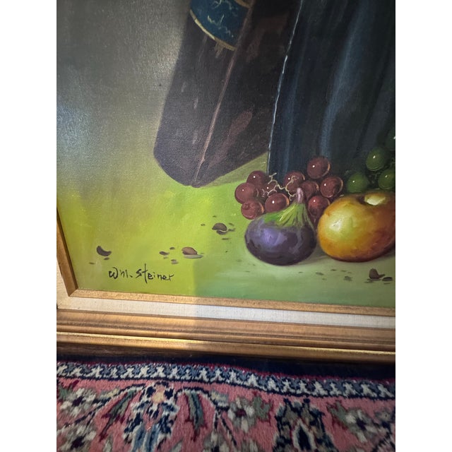 Rustic European Vintage Academic Still Life / Trompe L’Oeil–Style Composition – 43.5” X 31” For Sale - Image 3 of 5