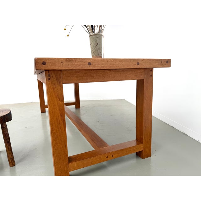 Large Modern Farmhouse Table in Beech, 1970 For Sale - Image 4 of 18