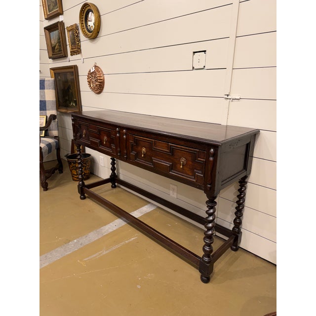 Wood Vintage Jacobean Dresser Base For Sale - Image 7 of 10