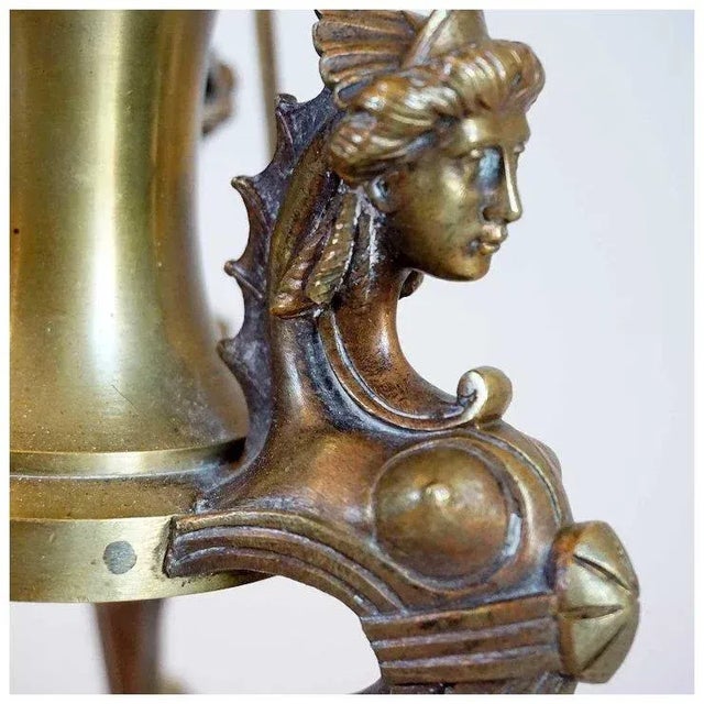 French Etruscan Revival Gilt Bronze Table Lamp For Sale - Image 4 of 7