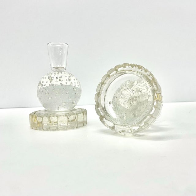 "a bolle controllate" Candle Holders, with gilded inclusions on basement, from 1940 circa, hand made in Murano, Venice
