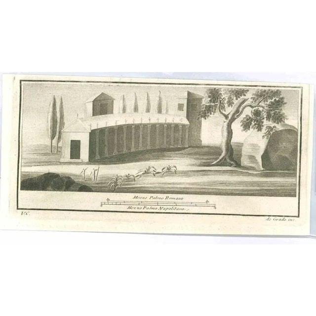 Roman Temple Fresco from "Antiquities of Herculaneum" is an etching on paper realized by Filippo De Grado in the 18th...