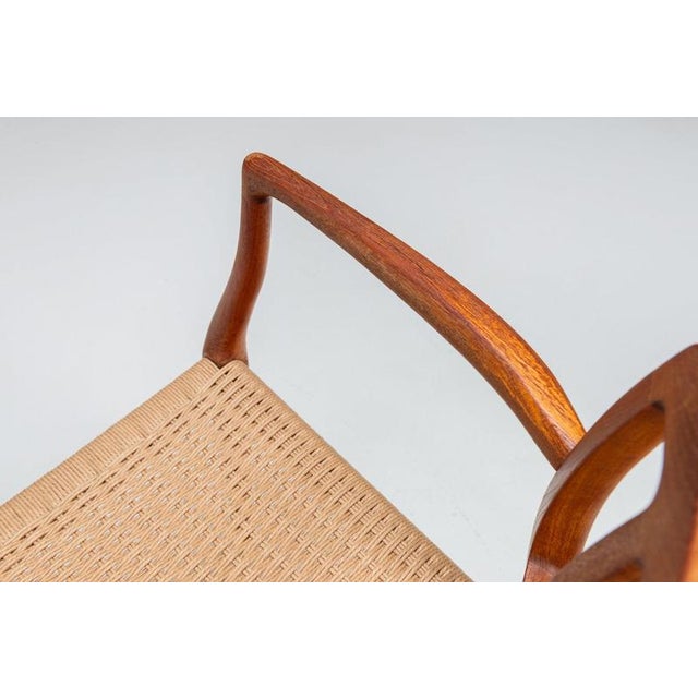 Model 66 Armchairs in Teak and Paper Cord by Niels Otto Moller, Denmark, 1970, Set of 4 For Sale - Image 11 of 15