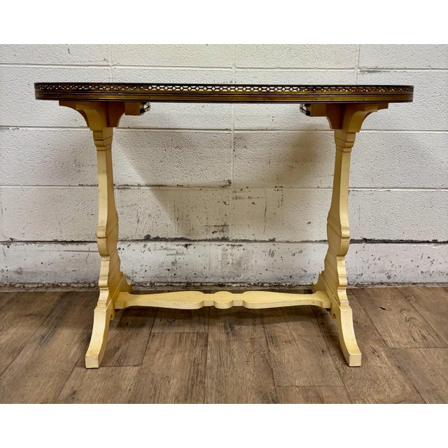 Vintage French Louis XV Style Kidney Shaped Writing Desk Center Table Vanity For Sale In Kansas City - Image 6 of 12