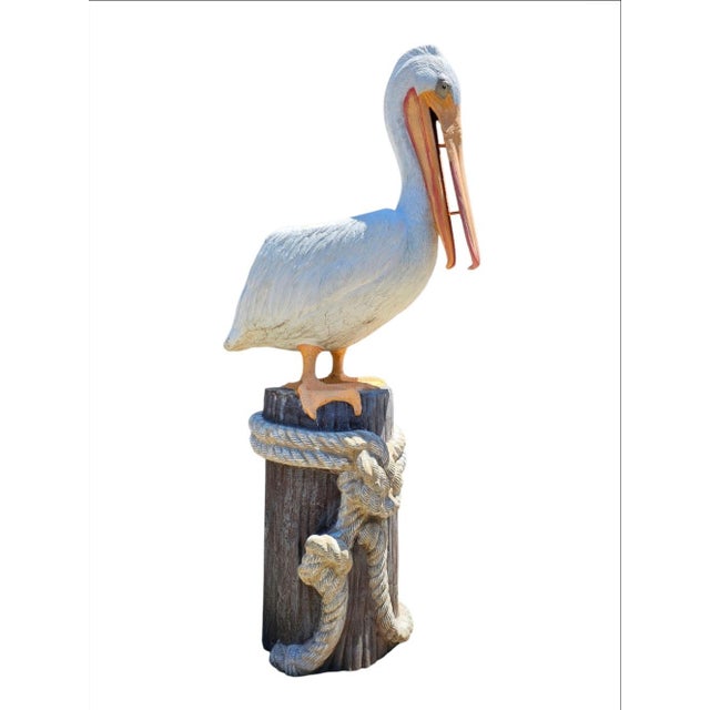 1960s Monumental Metal Jumbo Nautical Pelican on Stand For Sale - Image 17 of 17