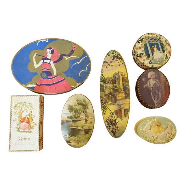 Vintage Chocolate and Confectionery Boxes, 1920s, Set of 7 For Sale