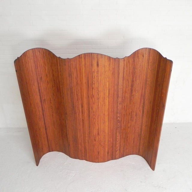 Brown Room Divider with Pine Slats in the style of Baumann for S.N.S.A., 1950s For Sale - Image 8 of 18