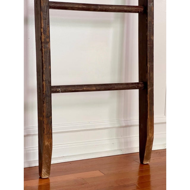 Antique American Rustic Farmstead Wooden Ladder For Sale - Image 9 of 15