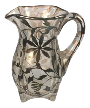 Early 19th Century Pitcher in Glass With Sterling