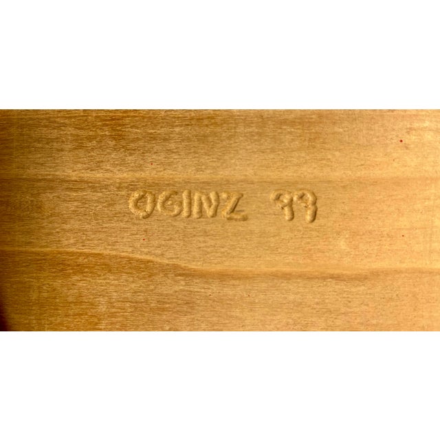 Rick Oginz Signed 1999 Painted Wood Sculptural 6-Drawer Jewelry Cabinet For Sale - Image 9 of 11