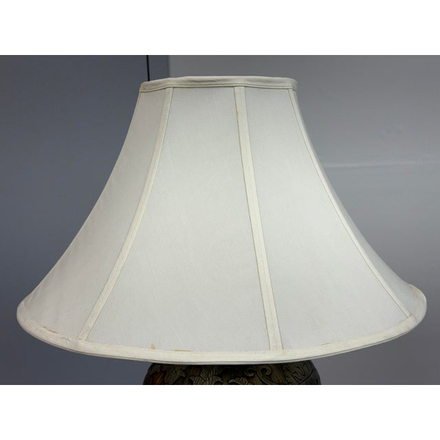 Late 20th Century Gilded Botanical Relief Table Lamp For Sale - Image 5 of 12