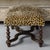 French French Louis XIII Style Turned Wood Ottoman, Animal Print Velvet For Sale - Image 3 of 16