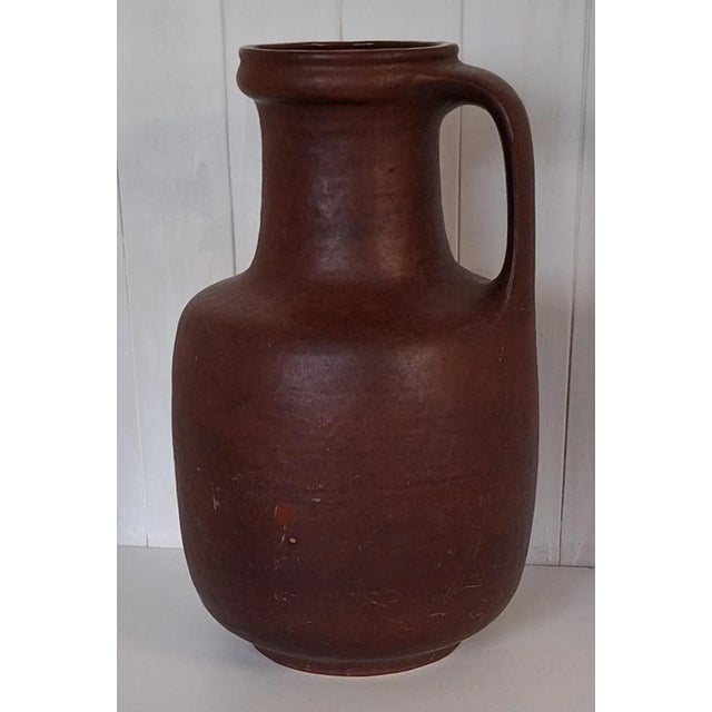1970s German Brown Glazed Ceramic Handle Vase from Carstens, 1970s For Sale - Image 5 of 5