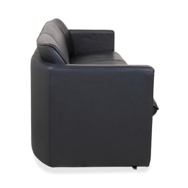 3-Seater and 2-Seater Sofas in Dark Blue Leather from Leolux, Set of 2 For Sale - Image 17 of 18