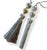 Pair of Beaded Satin Key Tassels in Bluestone Color For Sale - Image 9 of 13