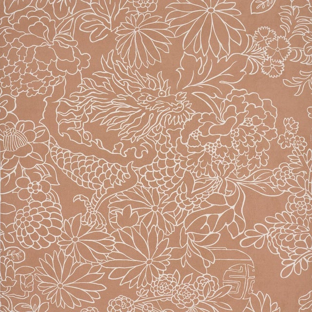 2020s Schumacher Chiang Mai Dragon Silhouette Wallcovering In Mediterranean Spice For Sale - Image 5 of 5