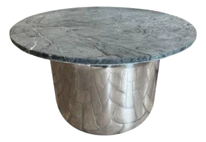 Paul Mayen for Habitat Aluminum Table With Marble Top