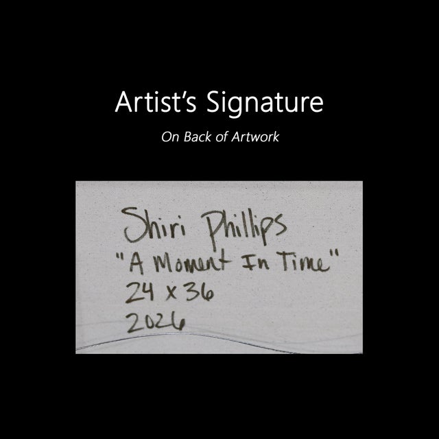 A Moment in Time - Original Textural Abstract Acrylic Painting on Canvas by Shiri Phillips For Sale - Image 9 of 9