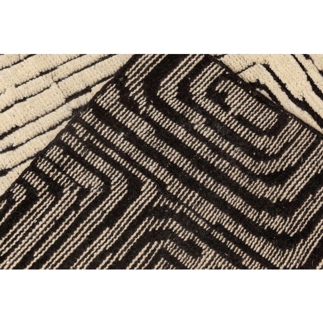 Textile Modern Quagmire Black and White Geometric Wool Rug by Doris Leslie Blau For Sale - Image 7 of 7