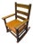 Antique Child's Solid Oak Mission Leather Rocking Chair For Sale