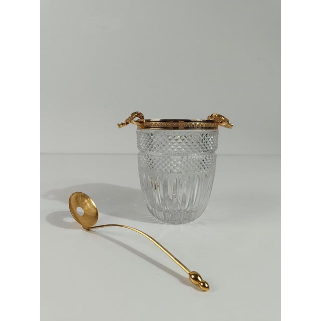 Vintage Rococo Style Ice Bucket in Cut Crystal with Gilded Metal Shells, 1970s, Set of 2 For Sale - Image 6 of 18