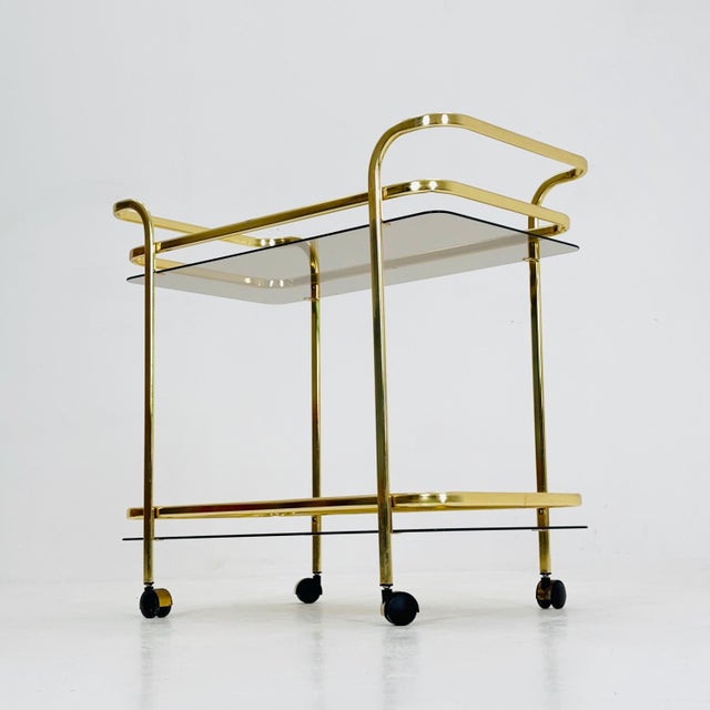 Hollywood Regency Martini Serving Bar Cart, 1950s For Sale - Image 5 of 11