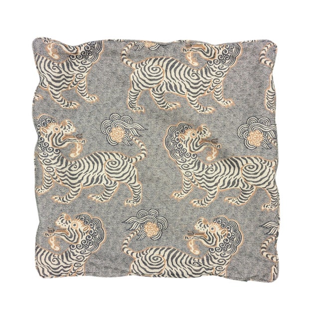 Textile Designer Chinoiserie Tibetan Tiger Pillow Covers - A Pair For Sale - Image 7 of 16