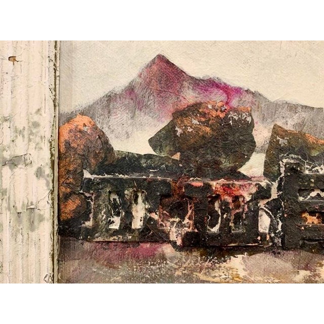 Andrea Stella "Terrace on the Lake" Gold Leaf Oil Mixed Media Painting, Lakeside Scene, Italian Contemporary Art, 2010 For Sale In Monterey, CA - Image 6 of 11