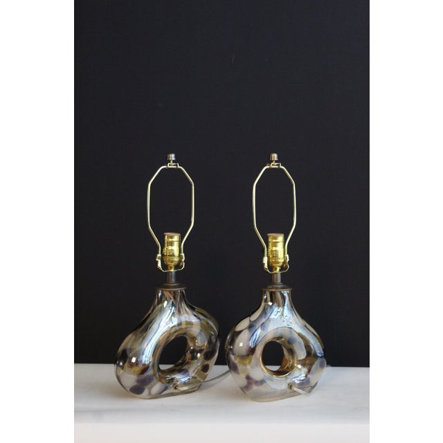 Mid 20th Century Petite Seguso Style Lamps - a Pair For Sale - Image 9 of 16