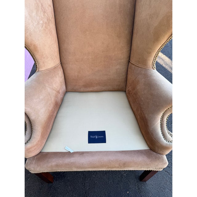 Ralph Lauren Suede Devonshire Chair For Sale In New York - Image 6 of 8