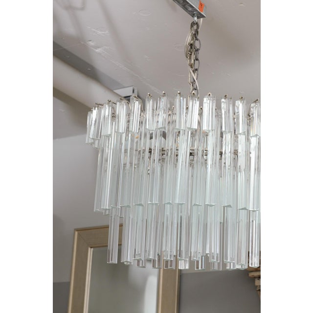 1960s Venini Style Murano Glass "Wedding Cake" Chandelier, Italy For Sale - Image 9 of 12