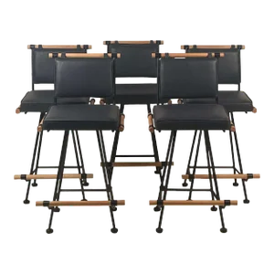 "Antibes" Swiveling Counter Stools by Design Frères - Set of 5