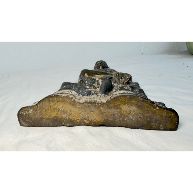 Bronze Antique Thick Gilt Bronze Figural Lord Sai Baba Idol Figurine Doorstop Statue For Sale - Image 8 of 9