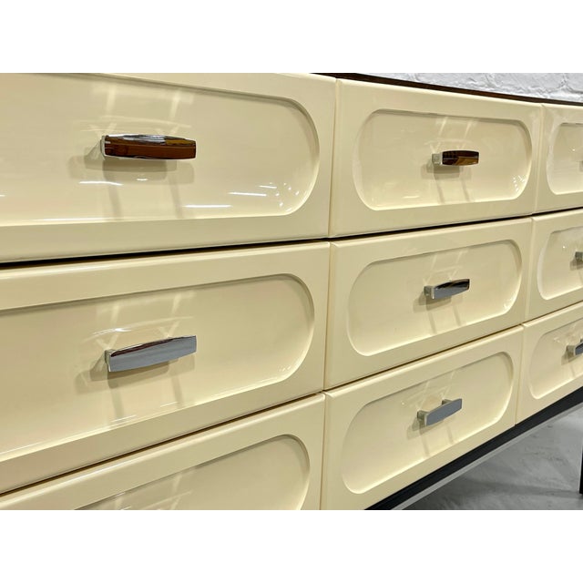 Wood Mid Century Modern Plastic + Rosewood Credenza / Long Dresser by Vallieres, C. 1960's For Sale - Image 7 of 12