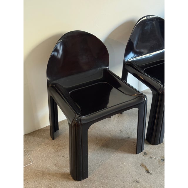 Oxblood Red Gae Aulenti Model 4854 Chairs for Kartell, 1970s For Sale - Image 8 of 9