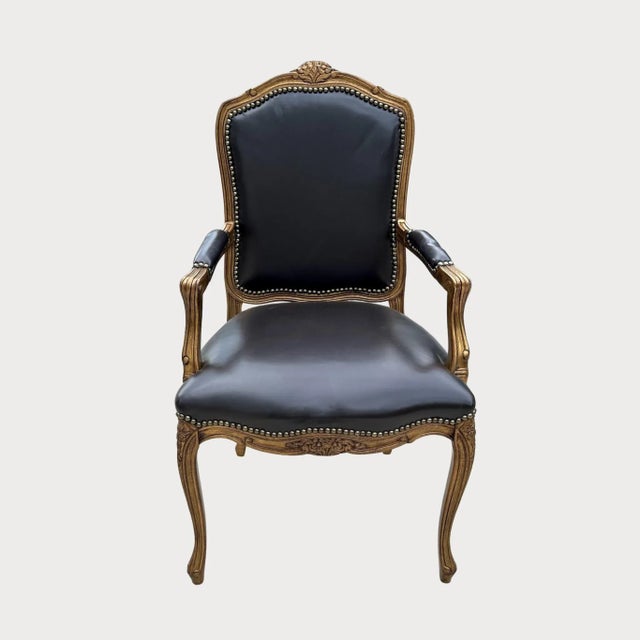 Vintage Chateau d'Ax Louis XV Style Bergère Arm Chair Details: Vintage Italian bergère side chair in carved hardwood with...