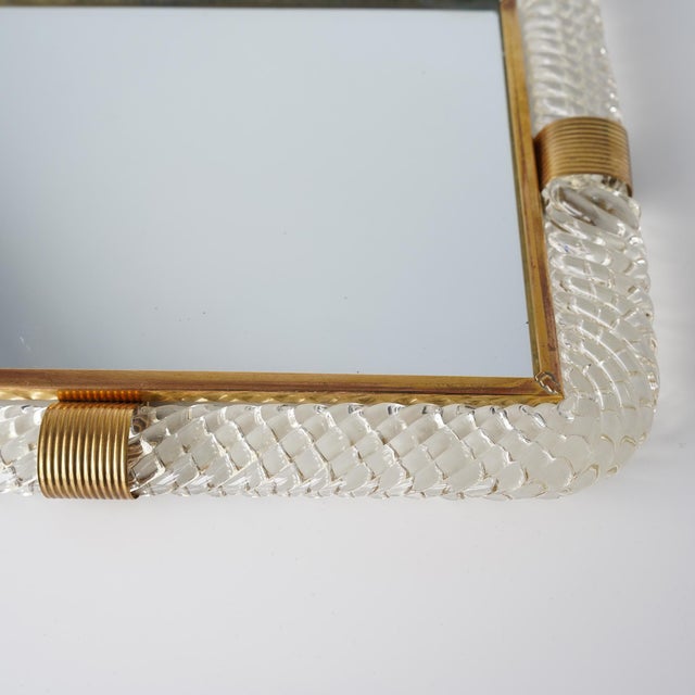 Barovier & Toso Twist Murano Glass and Brass Tray For Sale - Image 9 of 11