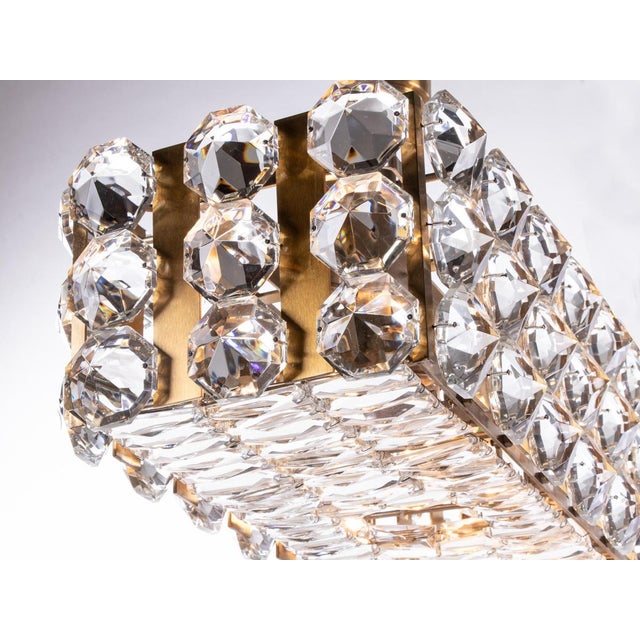 Large Flush Mount in Crystal & Brass from Lobmeyr / Bakalowits & Sons, Vienna For Sale - Image 12 of 18