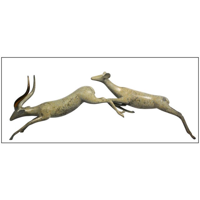 Figurative Mid 20th Century Impalas Running, Loet Vanderveen For Sale - Image 3 of 4