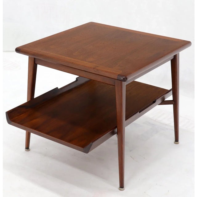 Mid 20th Century Pair of Mid-Century Modern Oiled Walnut End Side Tables For Sale - Image 10 of 13