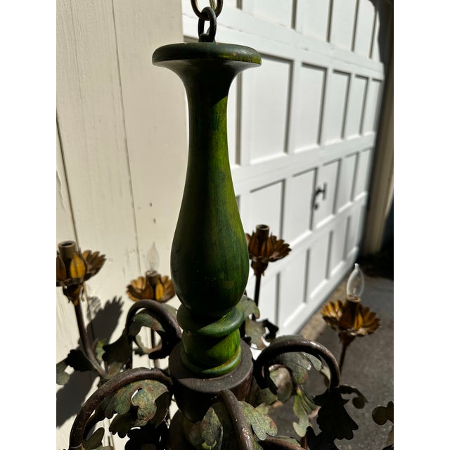 French Country Vintage Country French 10 Light Chandelier For Sale - Image 3 of 10