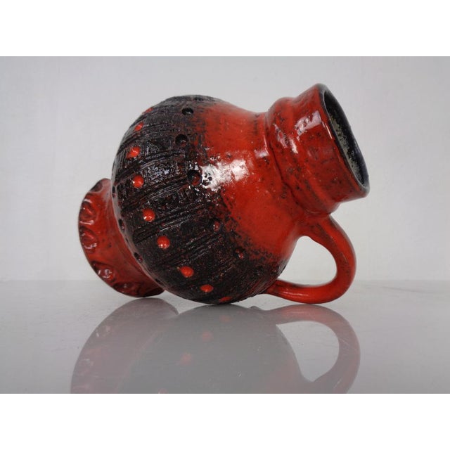 Red & Black Sawa Ceramic Vase, Germany, 1960s For Sale - Image 9 of 18
