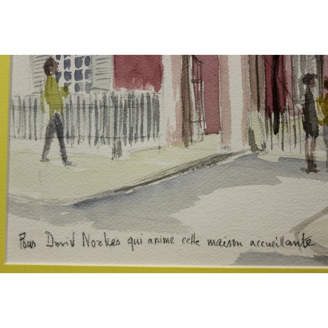 Gated Courtyard Watercolor For Sale - Image 4 of 7