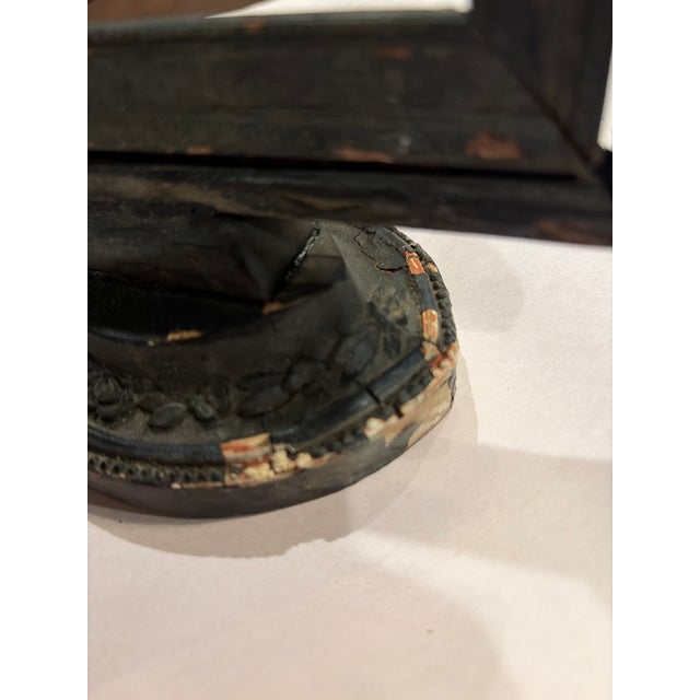 Circa 1870's Ebonized Victorian Black Floral Pedestal Tabletop Frame For Sale - Image 12 of 13