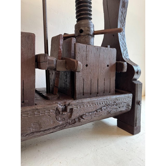 Wood Large Antique Rustic Wine Press For Sale - Image 7 of 18