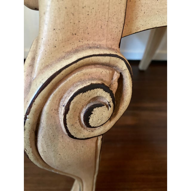 Pair of Vintage Scrolled Side Chairs in the Style of Art Nouveau For Sale - Image 9 of 11