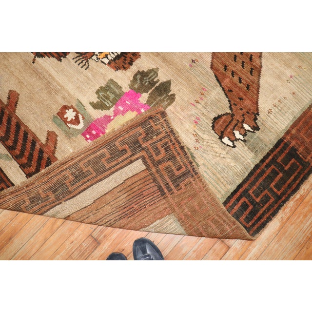 Rare Room size Lion Turkish Rug Dated 1903 - 7'2" x 11'7" For Sale - Image 12 of 18